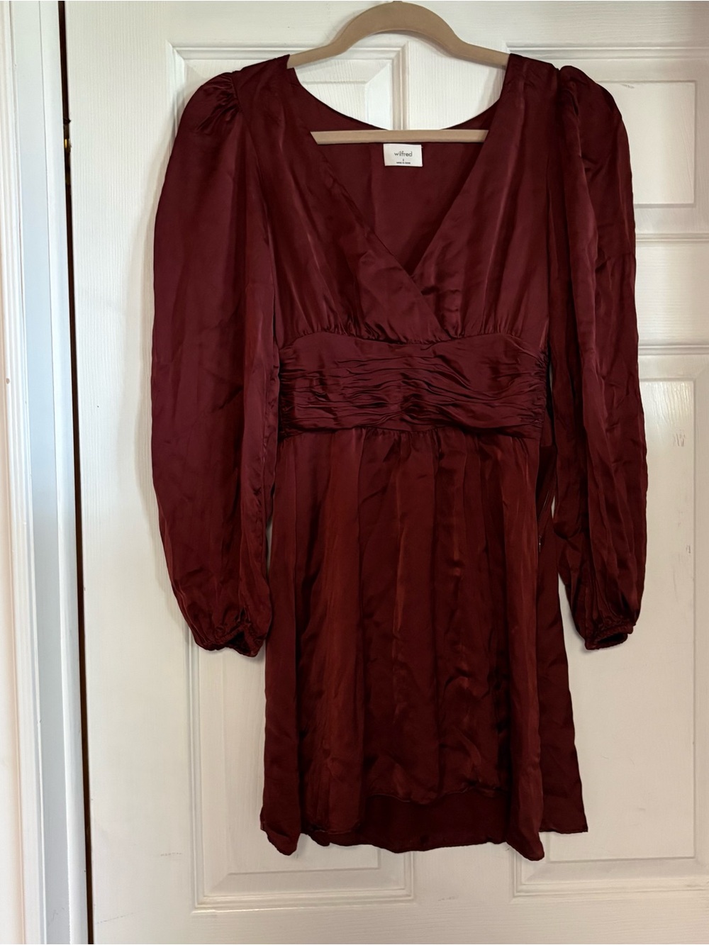 Wilfred satin longsleeve dress